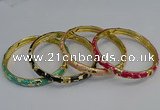 CEB106 7mm width gold plated alloy with enamel bangles wholesale