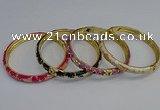 CEB107 7mm width gold plated alloy with enamel bangles wholesale