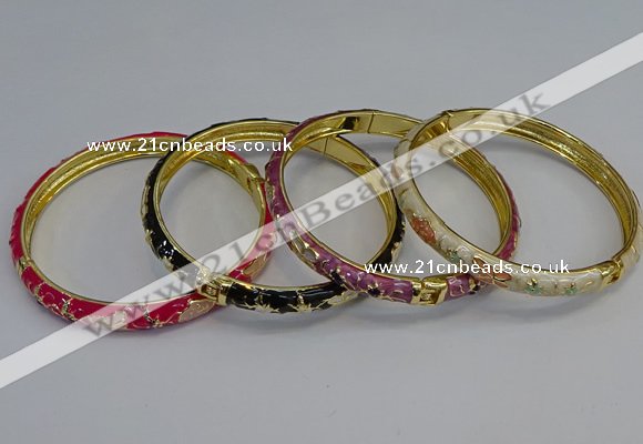 CEB107 7mm width gold plated alloy with enamel bangles wholesale