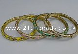 CEB108 7mm width gold plated alloy with enamel bangles wholesale