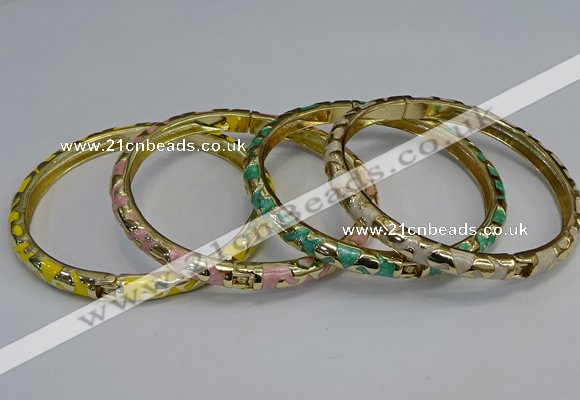 CEB108 7mm width gold plated alloy with enamel bangles wholesale