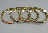 CEB109 7mm width gold plated alloy with enamel bangles wholesale