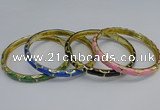 CEB111 6mm width gold plated alloy with enamel bangles wholesale