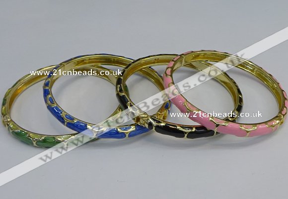 CEB111 6mm width gold plated alloy with enamel bangles wholesale