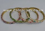 CEB114 6mm width gold plated alloy with enamel bangles wholesale