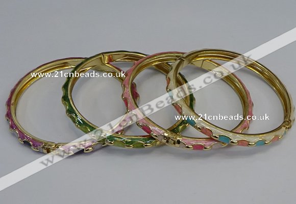 CEB114 6mm width gold plated alloy with enamel bangles wholesale