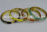 CEB115 7mm width gold plated alloy with enamel bangles wholesale