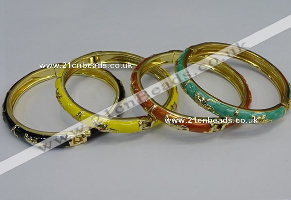 CEB115 7mm width gold plated alloy with enamel bangles wholesale