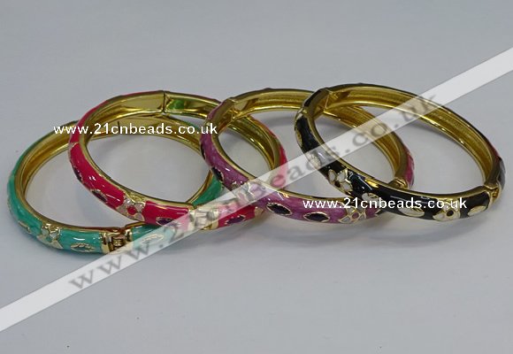 CEB116 7mm width gold plated alloy with enamel bangles wholesale