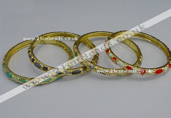 CEB117 6mm width gold plated alloy with enamel bangles wholesale