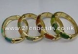 CEB121 16mm width gold plated alloy with enamel bangles wholesale