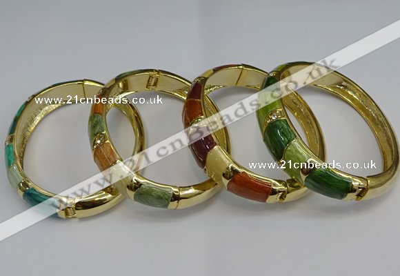 CEB121 16mm width gold plated alloy with enamel bangles wholesale