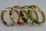 CEB122 16mm width gold plated alloy with enamel bangles wholesale