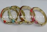 CEB123 16mm width gold plated alloy with enamel bangles wholesale