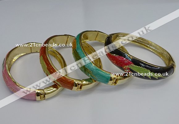 CEB128 16mm width gold plated alloy with enamel bangles wholesale