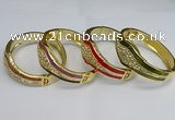 CEB129 22mm width gold plated alloy with enamel bangles wholesale