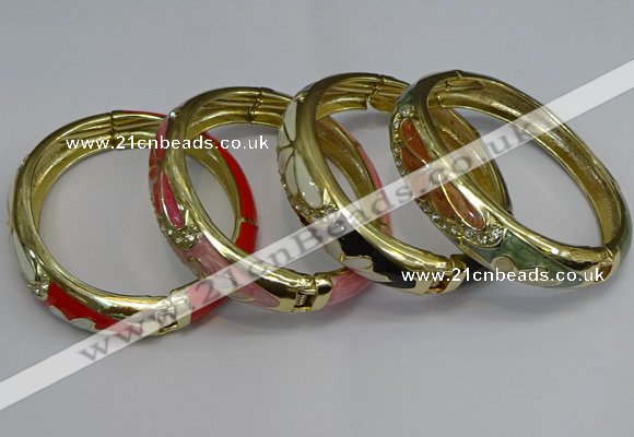 CEB132 16mm width gold plated alloy with enamel bangles wholesale