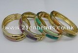 CEB133 16mm width gold plated alloy with enamel bangles wholesale