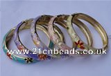 CEB14 5pcs 10mm width gold plated alloy with enamel bangles wholesale