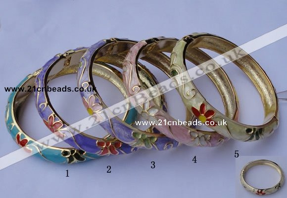 CEB14 5pcs 10mm width gold plated alloy with enamel bangles wholesale