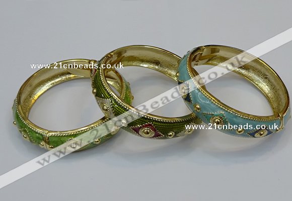 CEB144 18mm width gold plated alloy with enamel bangles wholesale