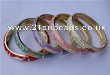 CEB15 5pcs 10mm width gold plated alloy with rhinestone & enamel bangles