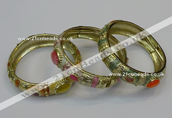 CEB153 17mm width gold plated alloy with enamel bangles wholesale