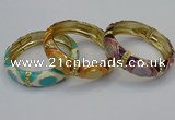 CEB158 17mm width gold plated alloy with enamel bangles wholesale