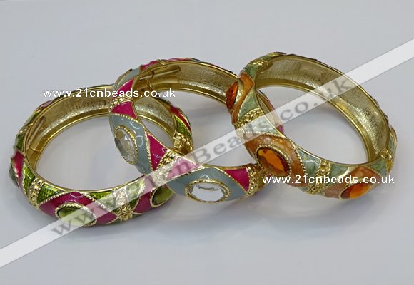 CEB159 17mm width gold plated alloy with enamel bangles wholesale