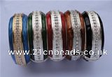 CEB17 5pcs 24.5mm width silver plated alloy with rhinestone & enamel bangle