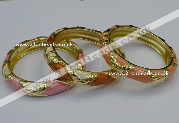 CEB172 13mm width gold plated alloy with enamel bangles wholesale