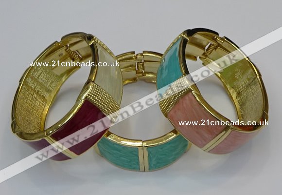 CEB173 22mm width gold plated alloy with enamel bangles wholesale