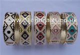 CEB18 5pcs 19mm width gold plated alloy with enamel bangles wholesale