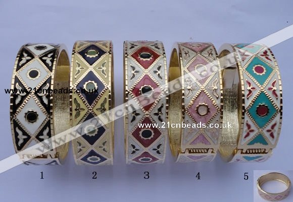 CEB18 5pcs 19mm width gold plated alloy with enamel bangles wholesale