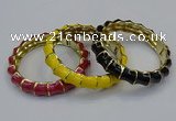 CEB180 14mm width gold plated alloy with enamel bangles wholesale