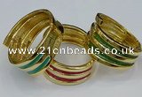 CEB186 38mm width gold plated alloy with enamel bangles wholesale