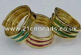 CEB186 38mm width gold plated alloy with enamel bangles wholesale