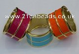 CEB187 38mm width gold plated alloy with enamel bangles wholesale