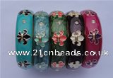 CEB19 5pcs 18mm width gold plated alloy with rhinestone & enamel bangles