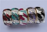 CEB20 5pcs 31mm width gold plated alloy with rhinestone & enamel bangles