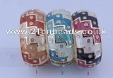 CEB25 5pcs 33mm width gold plated alloy with rhinestone & enamel bangles