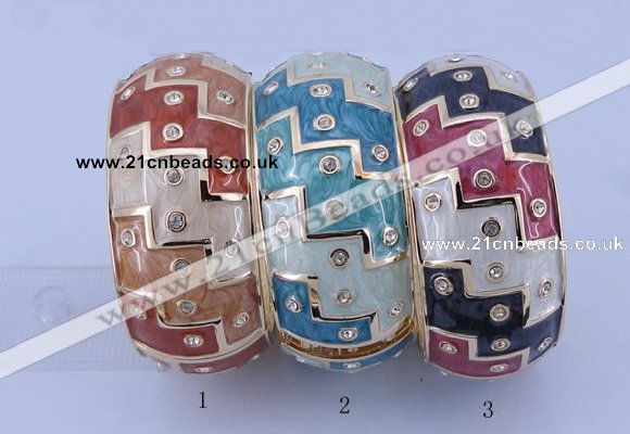 CEB25 5pcs 33mm width gold plated alloy with rhinestone & enamel bangles