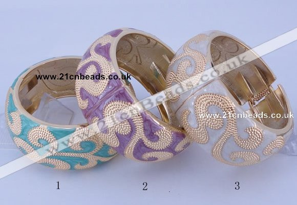 CEB27 5pcs 32mm width gold plated alloy with enamel bangles