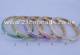 CEB29 5pcs 7mm width gold plated alloy with enamel bangles