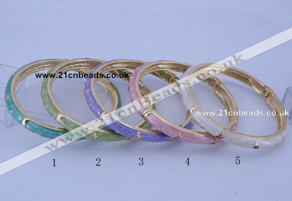 CEB29 5pcs 7mm width gold plated alloy with enamel bangles