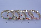 CEB30 5pcs 8mm width gold plated alloy with enamel bangles