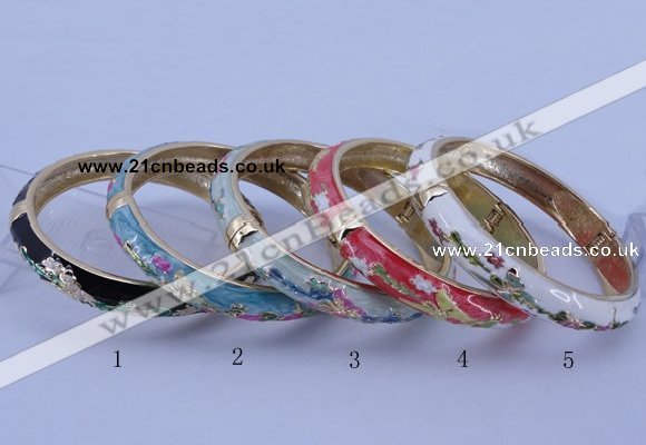 CEB31 5pcs 10mm width gold plated alloy with enamel bangles