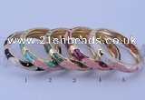 CEB32 5pcs 10mm width gold plated alloy with enamel bangles