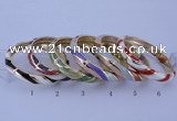 CEB33 6pcs 10mm width gold plated alloy with enamel bangles