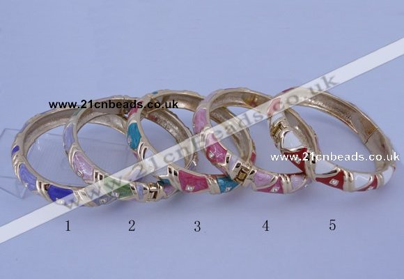 CEB34 5pcs 12mm width gold plated alloy with enamel rhinestone & bangles